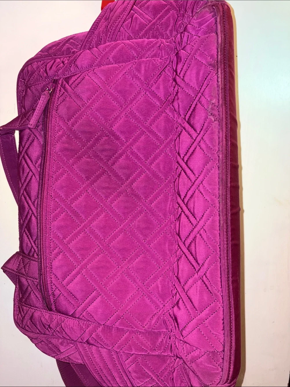 Vera Bradley Quilted Plum Diaper Bag with attached Zip-Out Cloth Changing Pad